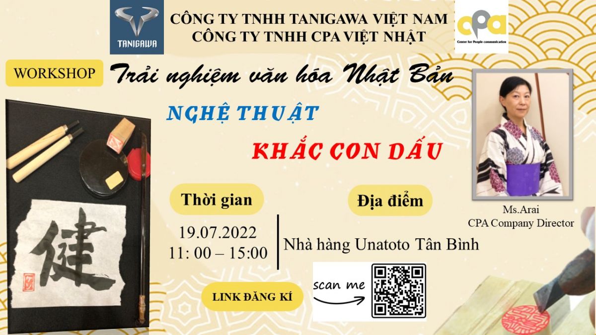 Workshop &quot;TRẢI NGHIỆM VĂN HÓA NHẬT BẢN – NÉT ĐẸP NGHỆ THUẬT KHẮC CON DẤU &quot;