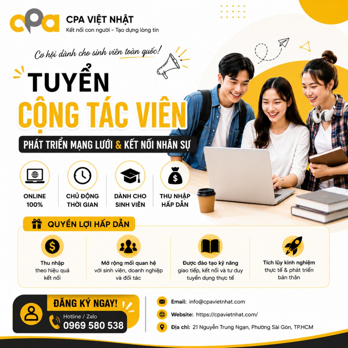 TUYỂN CỘNG T&Aacute;C VI&Ecirc;N - SINH VI&Ecirc;N TO&Agrave;N QUỐC